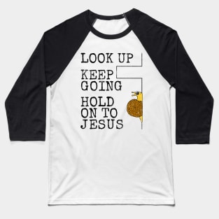 Hold Onto Jesus, Snail Church Pastor Christian Humour Baseball T-Shirt